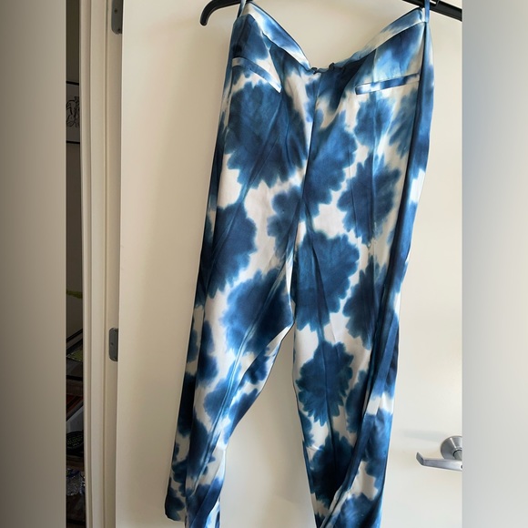 Zara print women’s blue tie-dye suit pants - Picture 2 of 2